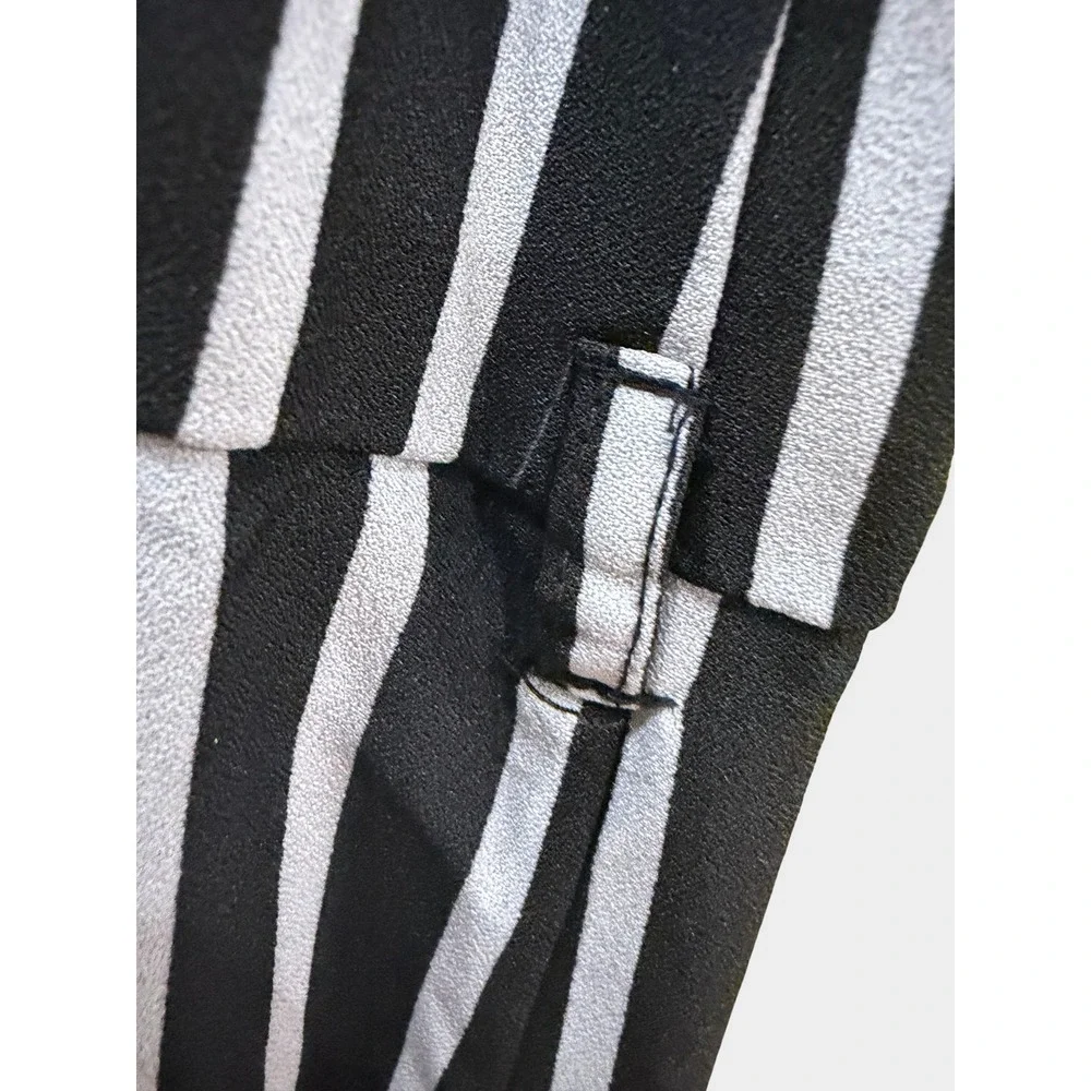 🌻3/$10 Ci Sono Black Ivory Striped Jumpsuit Spaghetti Strap Small Minimalist - Picture 7 of 9